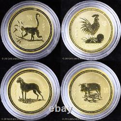 1996-2007 $15 Australia 1/10 oz Gold Lunar 12-Coin Set