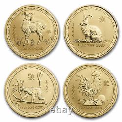 1996-2007 Australia 12-Coin 1 oz Gold Lunar Set BU (Missing Box) SKU#278183
