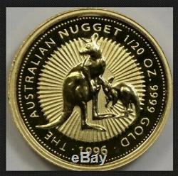 1996 $5 Australian Gold Nugget Mother Kangaroo & Joey