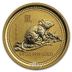1996 Australia 1/4 oz Gold Lunar Rat (Series I) SKU #9008