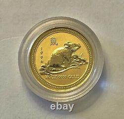 1996 Australia Year of the Mouse Lunar 1/10 Oz Gold Key Date Coin Rare
