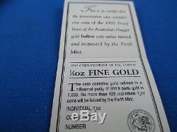1997 $25 AUSTRALIAN NUGGET 1/4oz GOLD PROOF ISSUE COIN. A BEAUTY