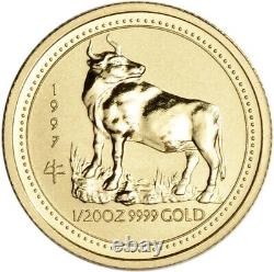 1997 $5 Australia 1/20 Oz Gold Lunar Series I / Year of the Ox. OMP Sealed
