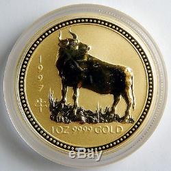 1997 Australia $100 Lunar Year of the Ox 1 Oz Gold. 9999 UNC Details Coin #A0107