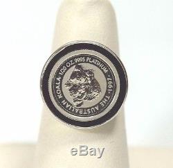 1997 Australian Koala 1/20 oz. 9995 Platinum Coin in 14k White Gold Ring Size 5