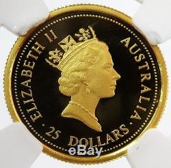 1997 P Gold Australia $25 Dollar Kangaroo 1/4 Oz Coin Ngc Proof 69 Ultra Cameo