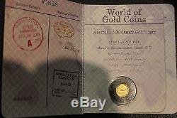 1998 1/20 oz 999 Fine Gold Australian Perth Mint Lunar Year of Tiger Coin NO TAX