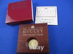 1998 $25 AUSTRALIAN NUGGET 1/4oz GOLD PROOF ISSUE COIN. A BEAUTY