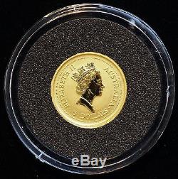 1998 $5 Australia 1/20oz Gold Year of the Tiger Lunar Coin in Capsule (LV#703)