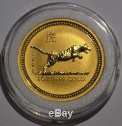 1998 Australia $100 Lunar I Year of the Tiger 1 oz. 9999 Fine Gold