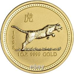 1998 Australia Gold Lunar Series I Year of the Tiger 1 oz $100 BU