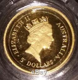 1998 Australian 1/20oz Proof Gold Kangaroo Nugget Coin Great Gift