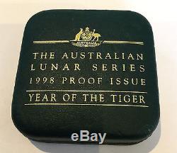 1998 Australian Chinese Lunar Series Tiger Proof Issue Gold Coin 999.9 Fine