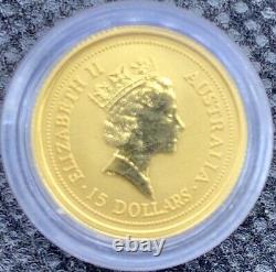 1998 Australian Year Of The TIGER Gold Lunar 1/10 oz. 9999 BU Coin Mint Capsule