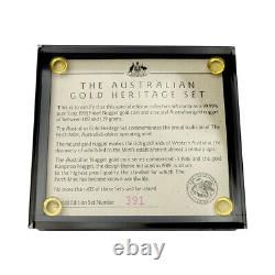 1998 The Australian Nugget 1/2oz. 9999 Gold Proof Coin & Natural Gold Nugget Set