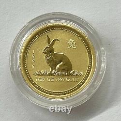 1999 1/20 oz. 9999 Gold Australia Lunar Series Rabbit $5