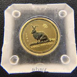 1999 Australia $15 Year of Rabbit 1/10 OZ 9999 Gold Lunar Series I Perth Mint