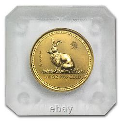 1999 Australia 1/10 oz Gold Lunar Rabbit BU (Series I) SKU #8993