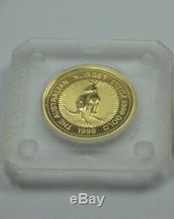 1999 Australia Fine GOLD $15 Kangaroo Nugget 1/10 oz. Perth Mint Coin 0.9999