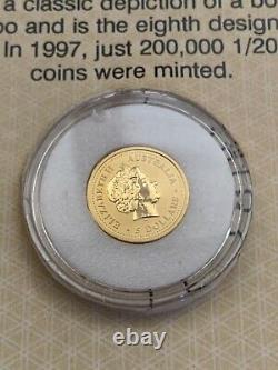 1999 G$5 Australia Gold Kangaroo? (P100) Centennial Strike 1/20oz Fine Gold