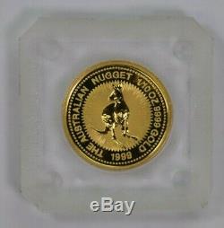 1999 P Australia $15 Gold Australian Nugget 1/10 oz Kangaroo BU In Hard Capsule