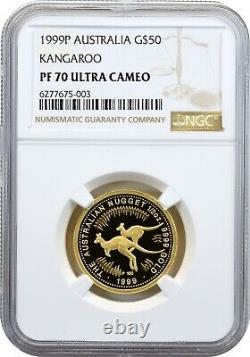 1999-P Australia Kangaroo 1/2 Oz Gold $50 Proof NGC PF70 Ultra Cameo