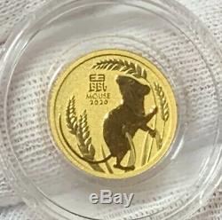 1/10 Oz Australian Lunar Series III Mouse Gold Coin