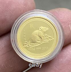 1/10oz Gold 999.9 Australian Lunar Of Mouse 1996 Perth Mint Proof Finish