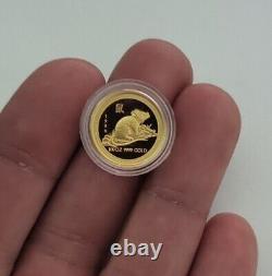 1/10oz Gold 999.9 Australian Lunar Of Mouse 1996 Perth Mint Proof Finish