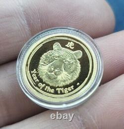 1/10oz Gold 999.9 Australian Lunar Year Of Tiger 2010 Proof Coin (Perth Mint)