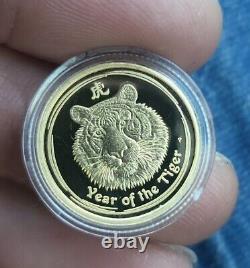 1/10oz Gold 999.9 Australian Lunar Year Of Tiger 2010 Proof Coin (Perth Mint)