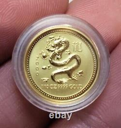 1/10oz Gold 999.9 Lunar Year Of Dragon 2000 Bullion Coin (Perth Mint)