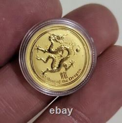 1/10oz Gold 999.9 Lunar Year of Dragon 2012 Bullion Coin (Perth Mint)