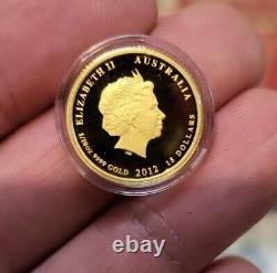 1/10oz Gold Proof 999.9 Lunar Year Of Dragon 2012 (Perth Mint)