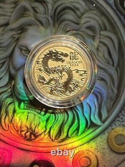 1/10oz Perth Mint Lunar Series III 2024 Year of Dragon Gold Coin In Capsule