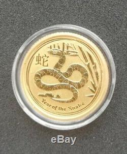 1/10oz pure 999.9 24k gold coin Australian Lunar Year of the Snake