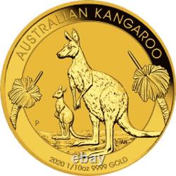1/10th Oz 9999 Gold 2020 Australian Kangaroo Perth Mint Bullion Coin in Capsule