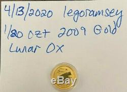 1/20 Troy Oz 2009 Australian Lunar Series II Ox Gold Coin (Perth Mint)