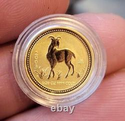 1/20oz Gold 999.9 Australian Lunar Year Of Goat 2003 Bullion Coin (Perth Mint)