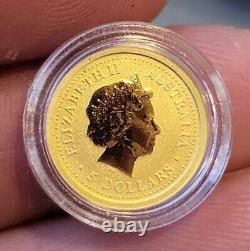 1/20oz Gold 999.9 Australian Lunar Year Of Rabbit 1999 Bullion Coin (Perth Mint)