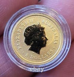 1/20oz Gold 999.9 Australian Lunar Year Of Snake 2001 Bullion Coin (Perth Mint)