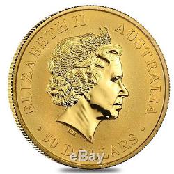 1/2 oz Australian Kangaroo/Nugget Gold Coin. 9999 Fine (Random Year)