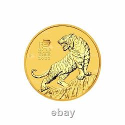 1/4 oz 2022 Perth Mint Australian Lunar Year of the Tiger Gold Coin