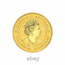 1/4 oz 2022 Perth Mint Australian Lunar Year of the Tiger Gold Coin