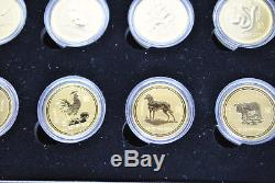 1/4 oz Australian Gold Lunar Coin Set of 12, Series One Rare