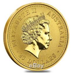 1/4 oz Australian Kangaroo/Nugget Gold Coin. 9999 Fine BU/PF (Random Year)