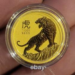 1/4oz Gold 999.9 Lunar Year Of Tiger 2022 Bullion Coin (Perth Mint)