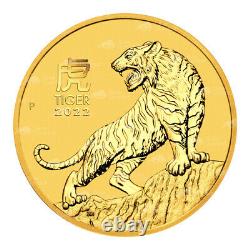 1 oz 2022 Perth Mint Australian Lunar Year of the Tiger Gold Coin