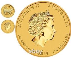 1oz Gold 999.9 Australian Lunar Year Of Pig 2019 Bullion Coin (Perth Mint)