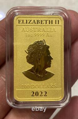 1oz Gold 999.9 Dragon 2022 Bullion Rectangle Bullion Coin Perth Mint